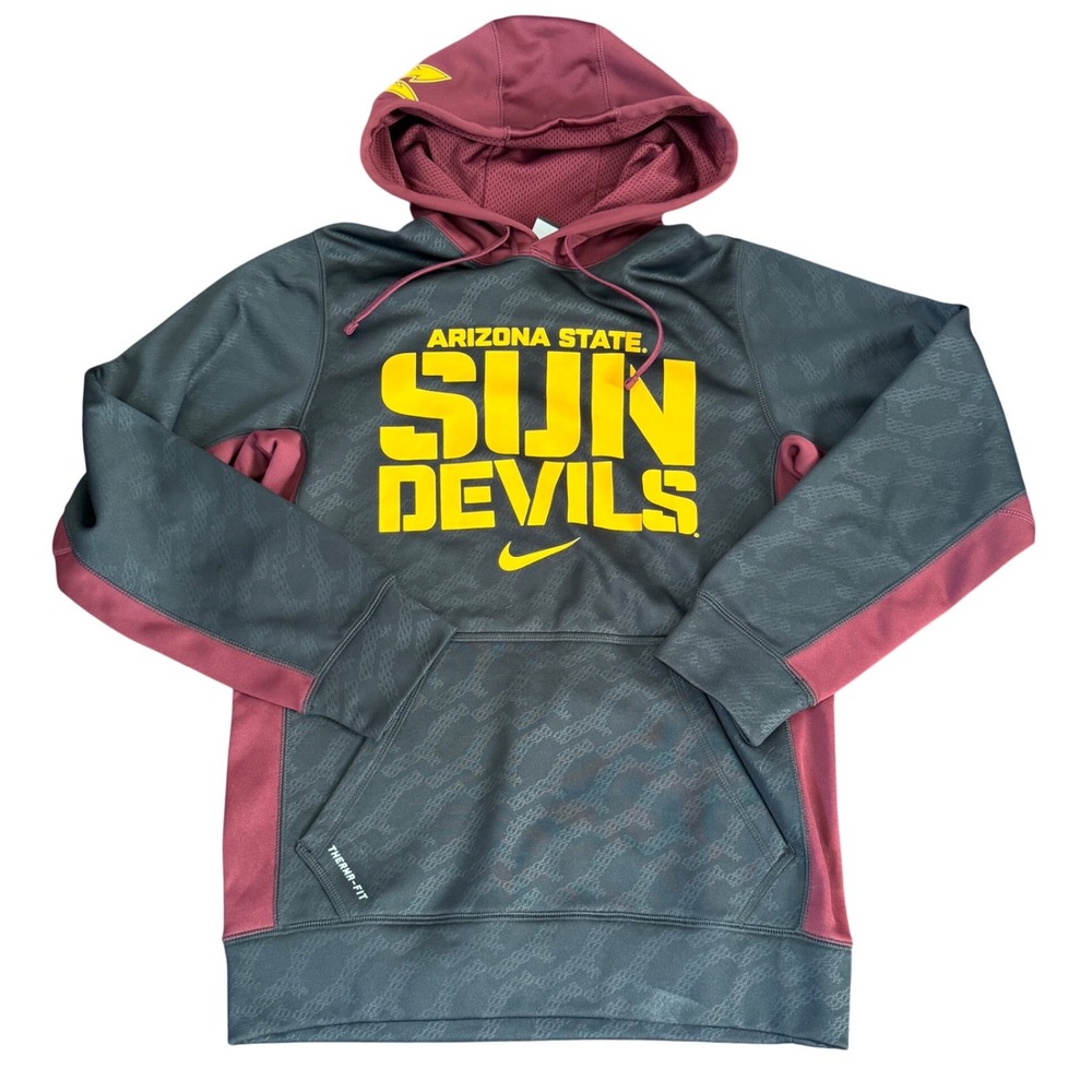 Nike ASU Sun Devils Therma-Fit Hoodie‎ Arizona State Pullover Black XS College